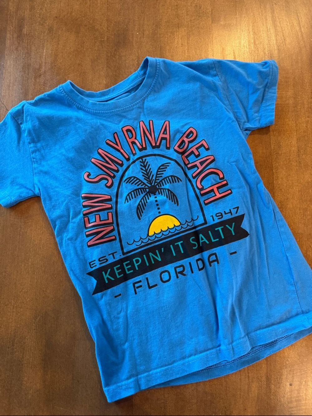 Blue 'New Smyrna Beach' Kids Graphic Tee